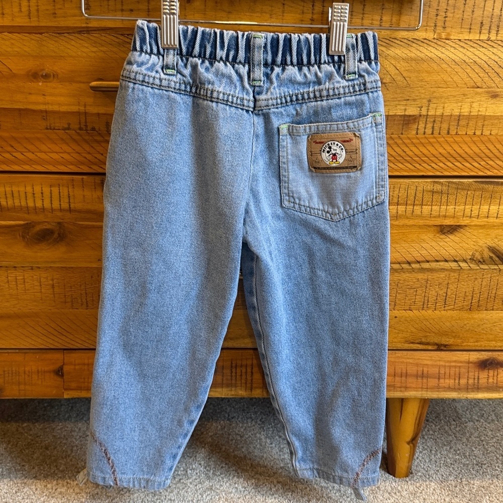 Vintage Mickey Mouse Embroidered Cartoon Character Blue Jeans - Picture 5 of 6